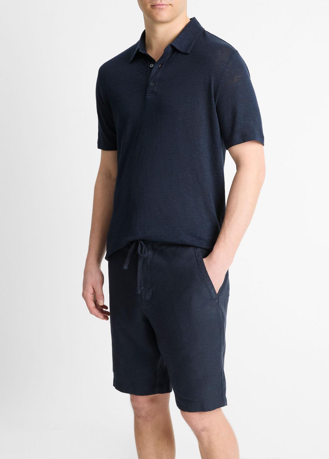VINCE Smart Buy - Linen Polo Shirt in Henleys & Polos