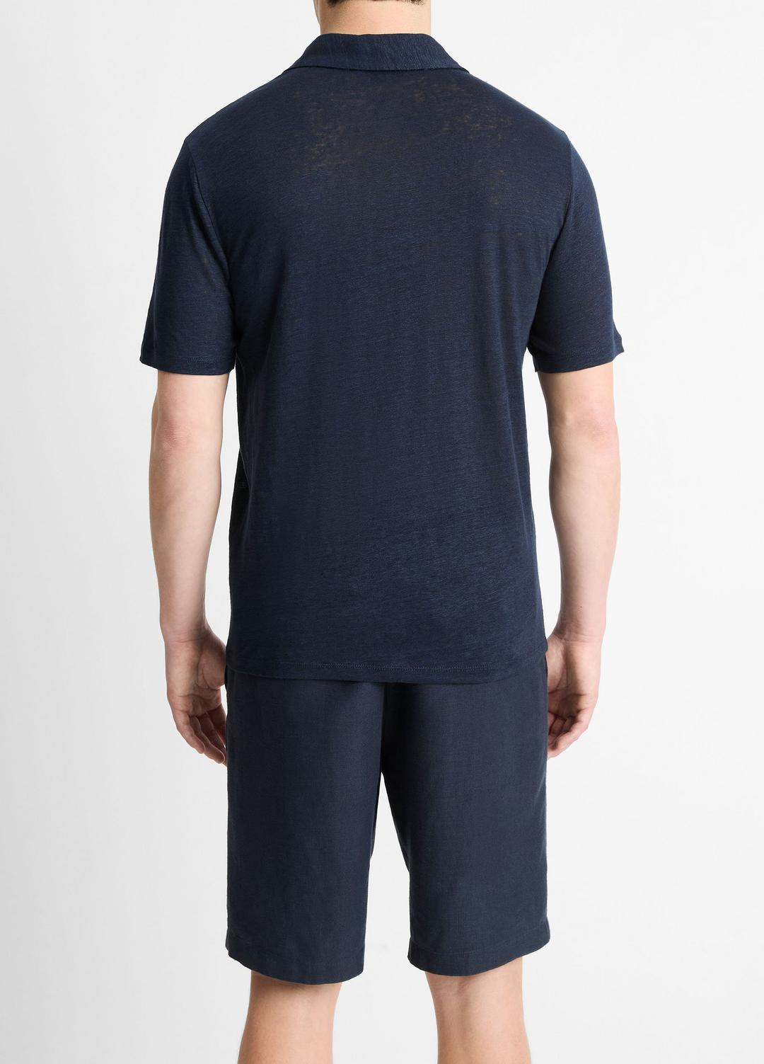 VINCE Smart Buy - Linen Polo Shirt in Henleys & Polos