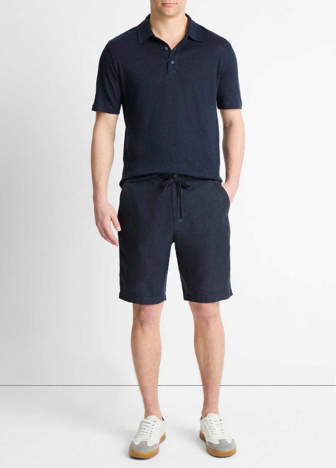 VINCE Smart Buy - Linen Polo Shirt in Henleys & Polos