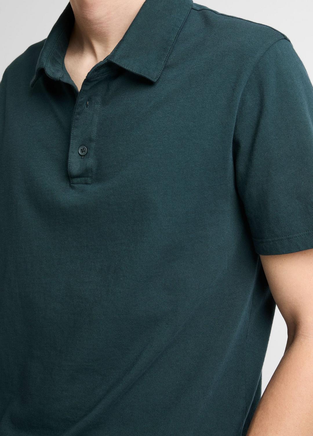 VINCE Top Pick - Garment Dye Cotton Polo Shirt in Short Sleeve