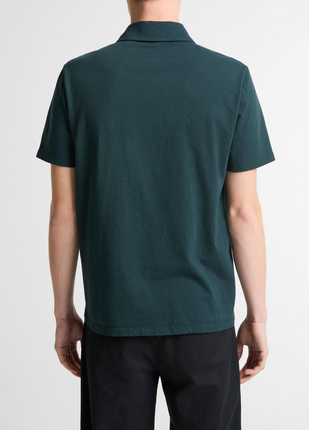 VINCE Top Pick - Garment Dye Cotton Polo Shirt in Short Sleeve