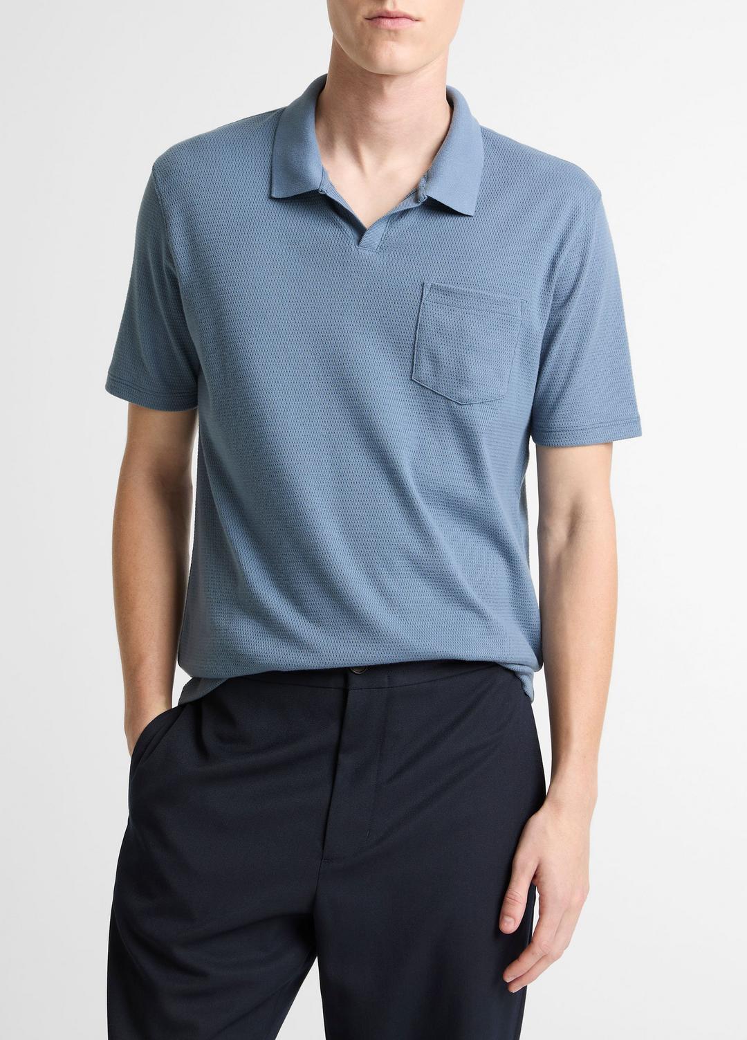VINCE Exclusive - Garment Dye Cotton Polo Shirt in Short Sleeve