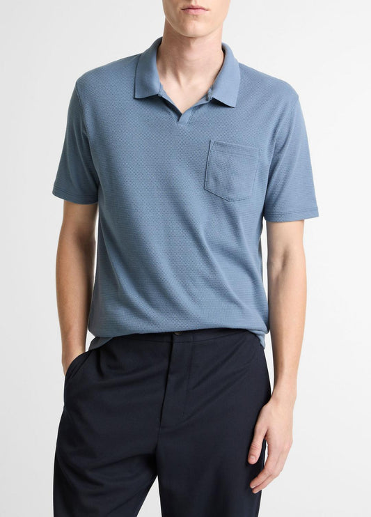 VINCE Exclusive - Garment Dye Cotton Polo Shirt in Short Sleeve