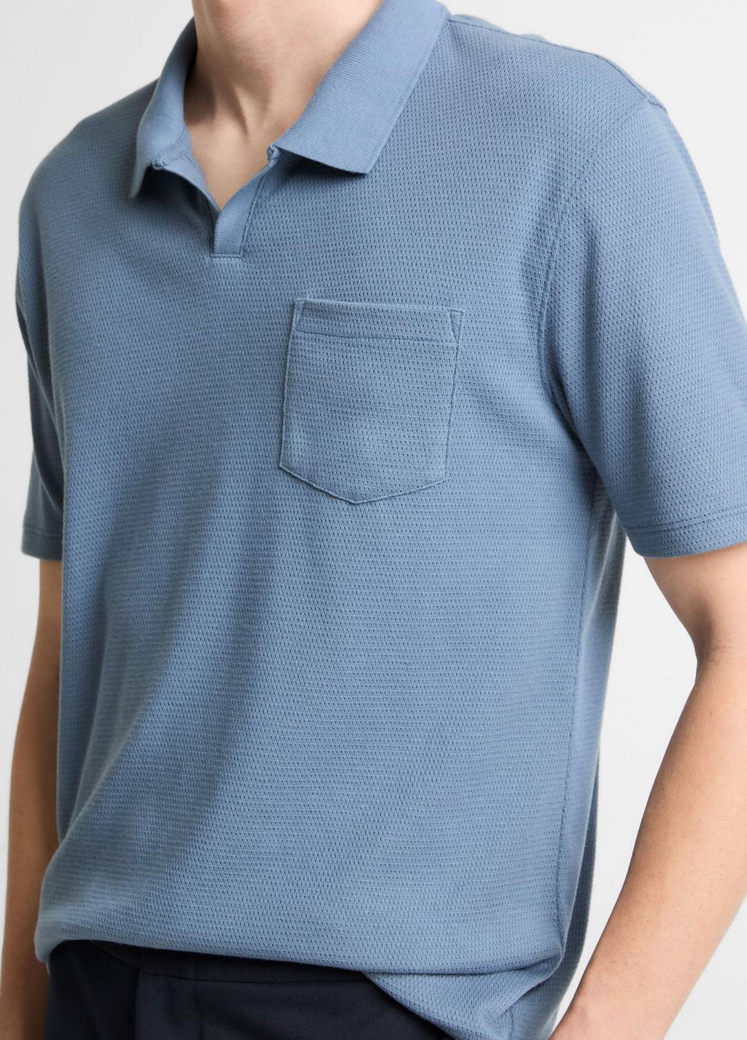 VINCE Exclusive - Garment Dye Cotton Polo Shirt in Short Sleeve