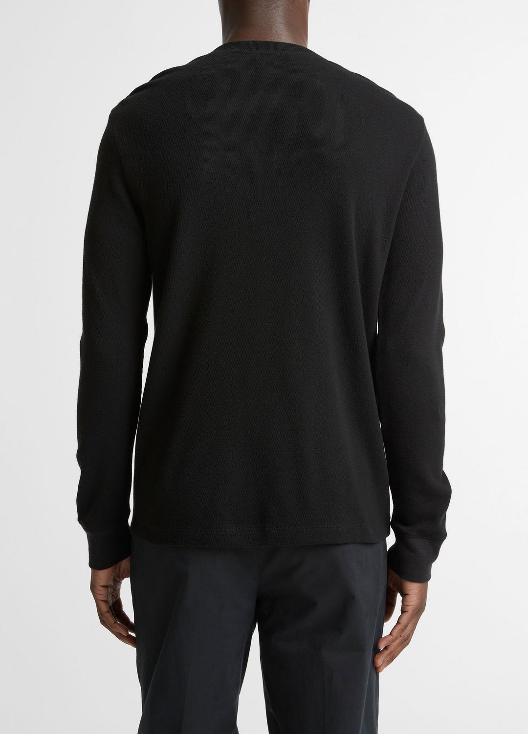 VINCE Hot Sale - Jacquard-Rib Cotton Henley in Long Sleeve