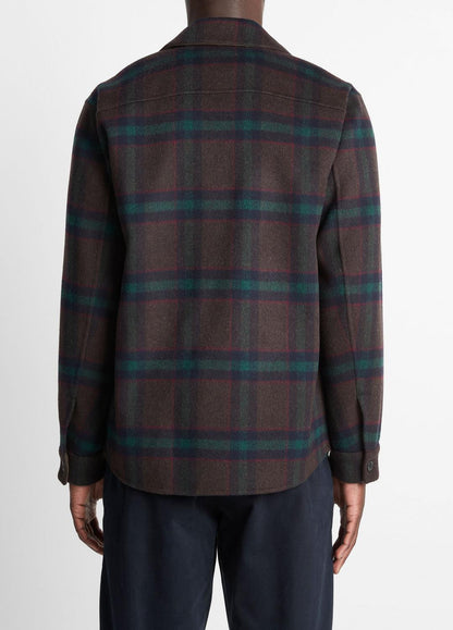 VINCE Great Value - Plaid Splittable Wool-Blend Shirt Jacket in Shirt Jackets