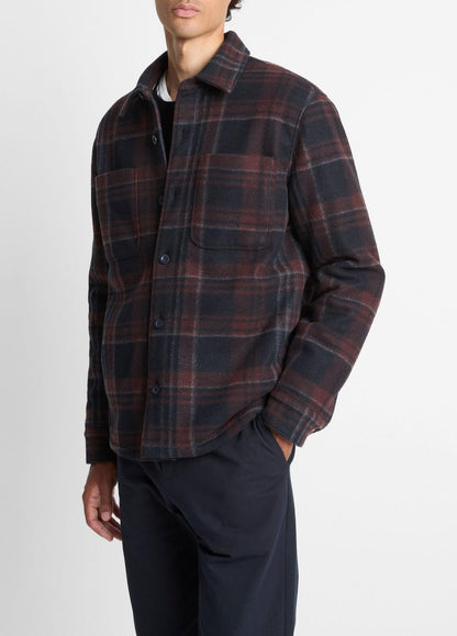 VINCE Exclusive - Sherpa-Lined Plaid Shirt Jacket in Shirt Jackets