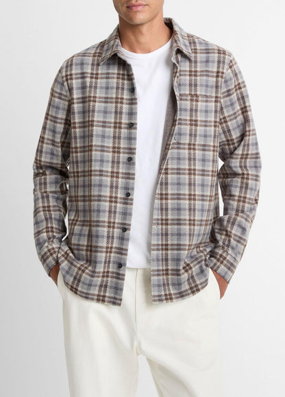 VINCE Value - Plaid Cotton-Blend Shirt Jacket in Shirt Jackets