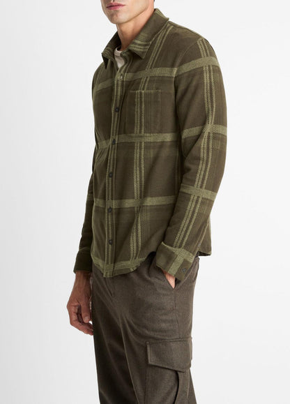 VINCE Sale - Plaid Cotton-Blend Shirt Jacket in Shirt Jackets