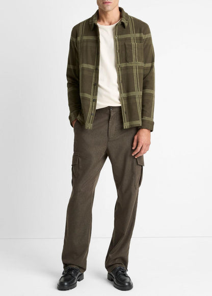 VINCE Sale - Plaid Cotton-Blend Shirt Jacket in Shirt Jackets
