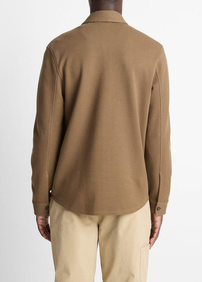 VINCE Trending - Double-Knit Cotton-Blend Piqué Shirt Jacket in Shirt Jackets