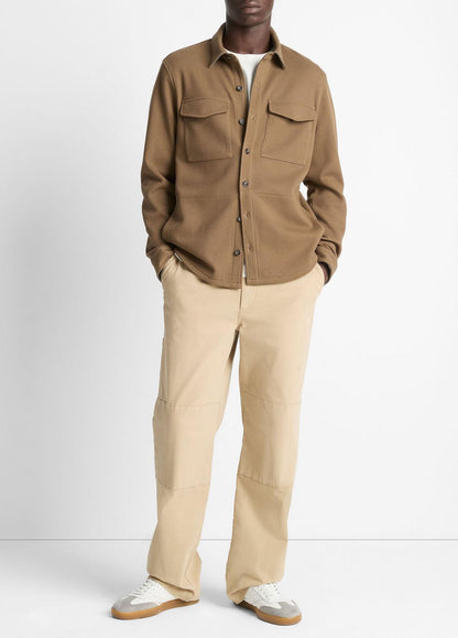 VINCE Trending - Double-Knit Cotton-Blend Piqué Shirt Jacket in Shirt Jackets