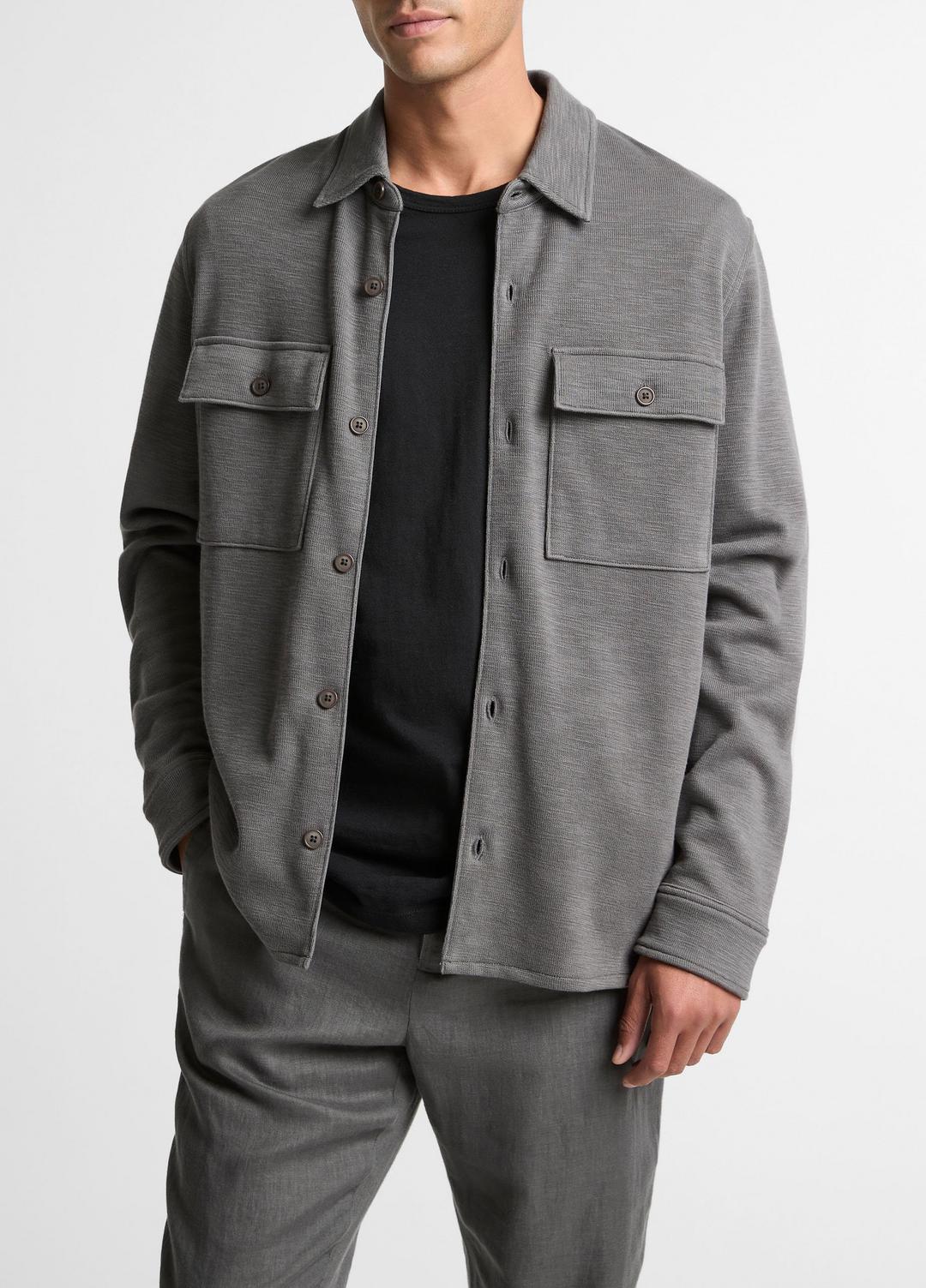 VINCE Hot Sale - Double-Slub Cotton-Blend Shirt Jacket in Jackets