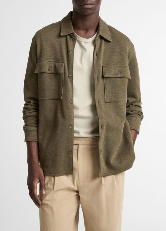 VINCE Featured - Double-Slub Cotton-Blend Shirt Jacket in Jackets