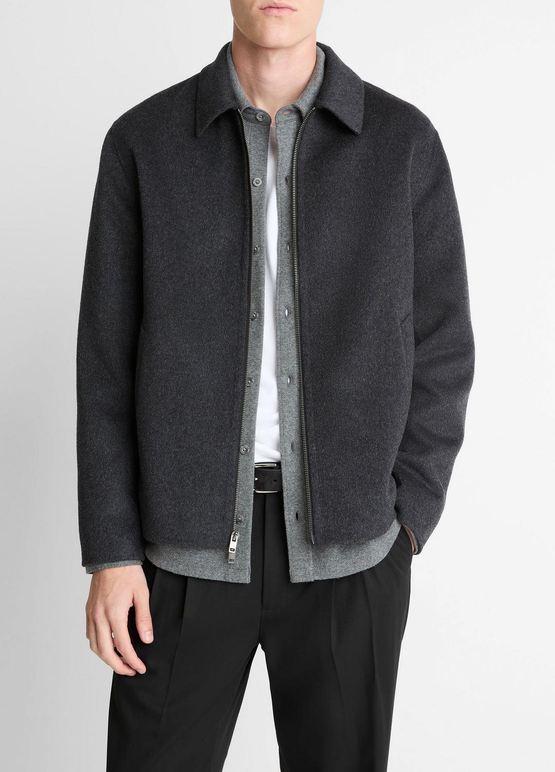 VINCE Signature - Splittable Wool-Blend Zip-Front Jacket in Jackets