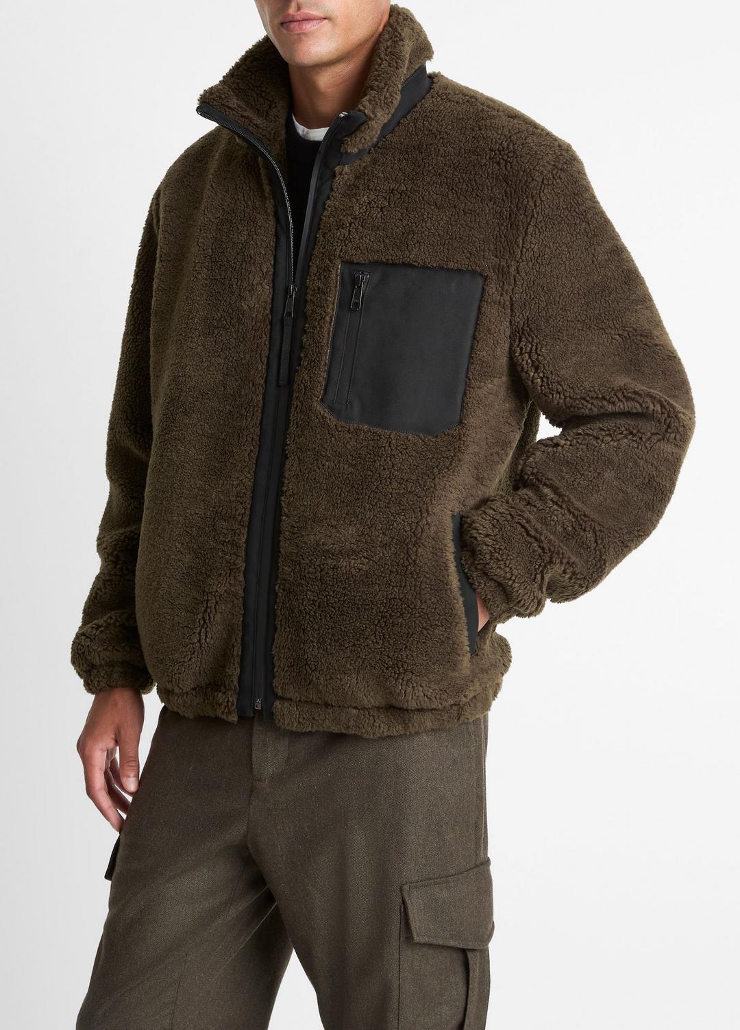 VINCE Discount - Sherpa Zip Jacket in Jackets