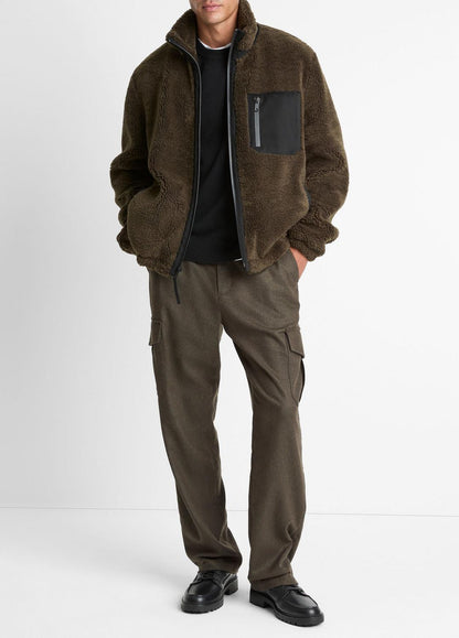 VINCE Discount - Sherpa Zip Jacket in Jackets