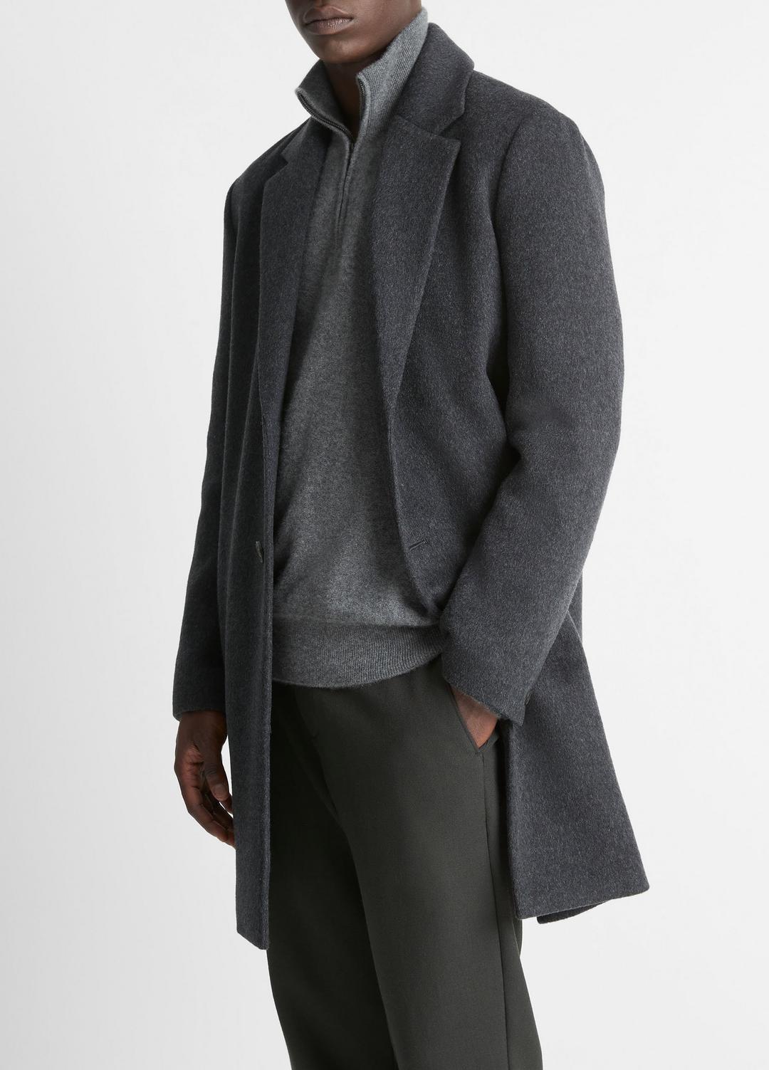 VINCE Latest - Classic Italian Wool-Blend Coat in Jackets & Outerwear