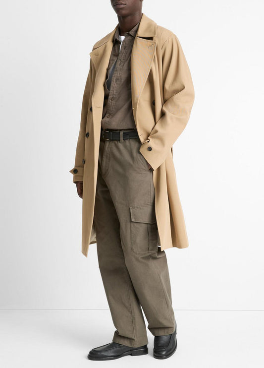 VINCE Latest - Italian Cotton Double-Breasted Trench Coat in Coats
