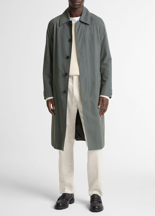 VINCE Featured - Cotton-Blend Single-Breasted Trench Coat in Coats