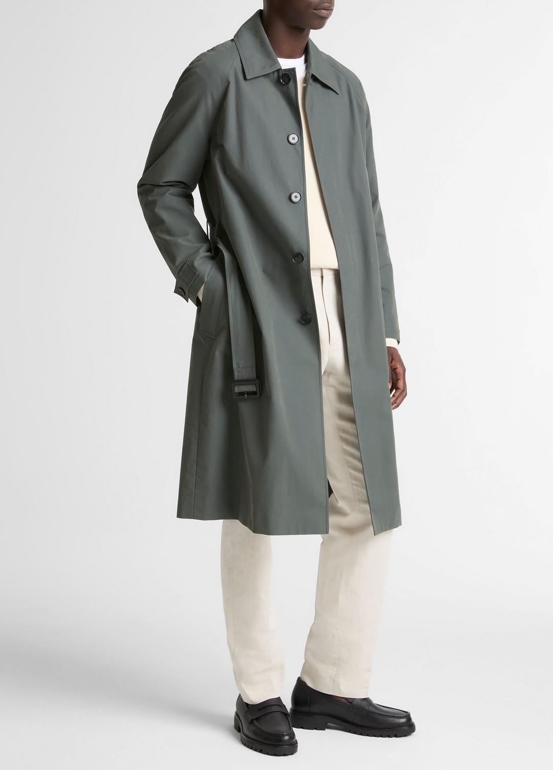 VINCE Featured - Cotton-Blend Single-Breasted Trench Coat in Coats