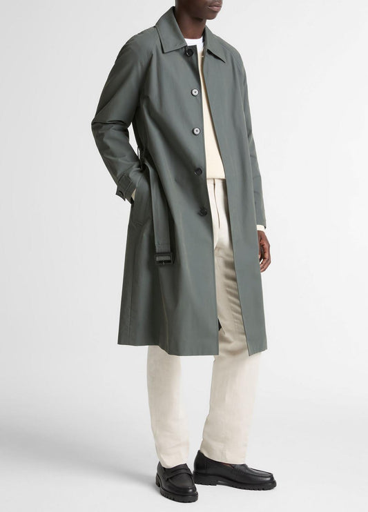 VINCE Featured - Cotton-Blend Single-Breasted Trench Coat in Coats