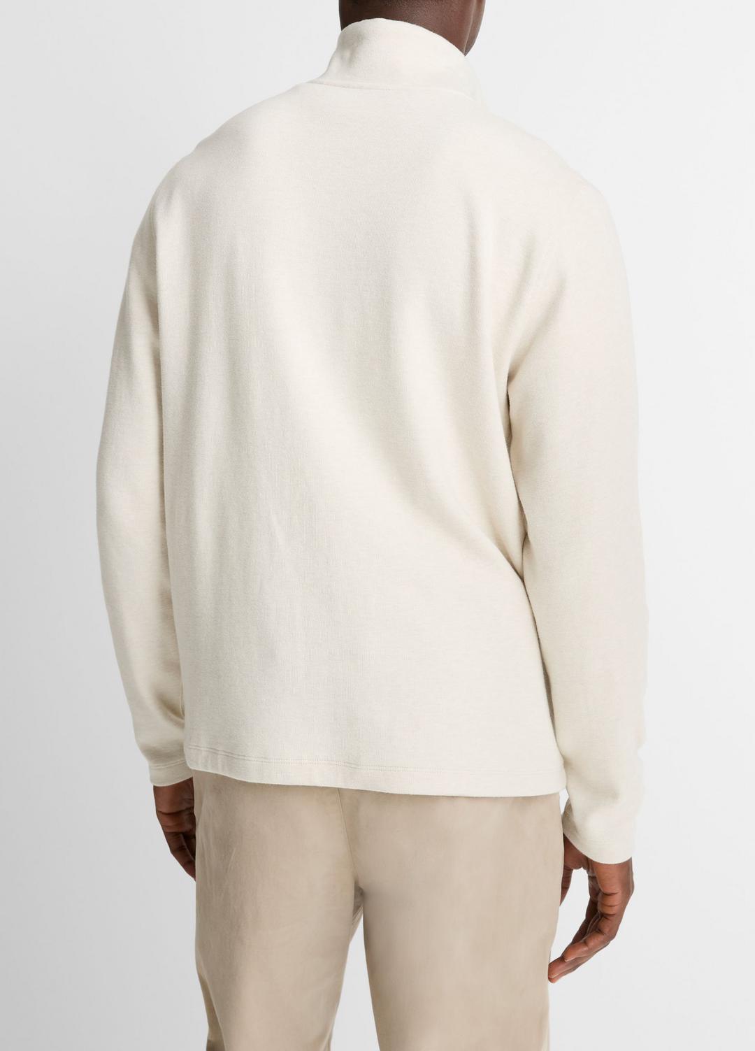 VINCE Trending - Cotton Button Mock-Neck Pullover in Sweatshirts & Hoodies