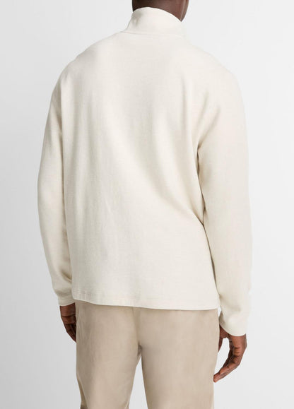 VINCE Trending - Cotton Button Mock-Neck Pullover in Sweatshirts & Hoodies