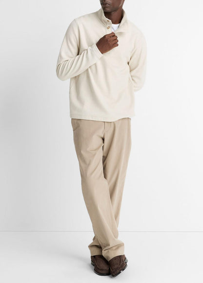 VINCE Trending - Cotton Button Mock-Neck Pullover in Sweatshirts & Hoodies