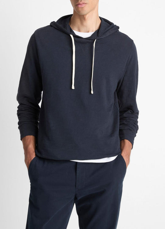 VINCE Recommended - Textured Cotton Hoodie in Sweatshirts & Hoodies