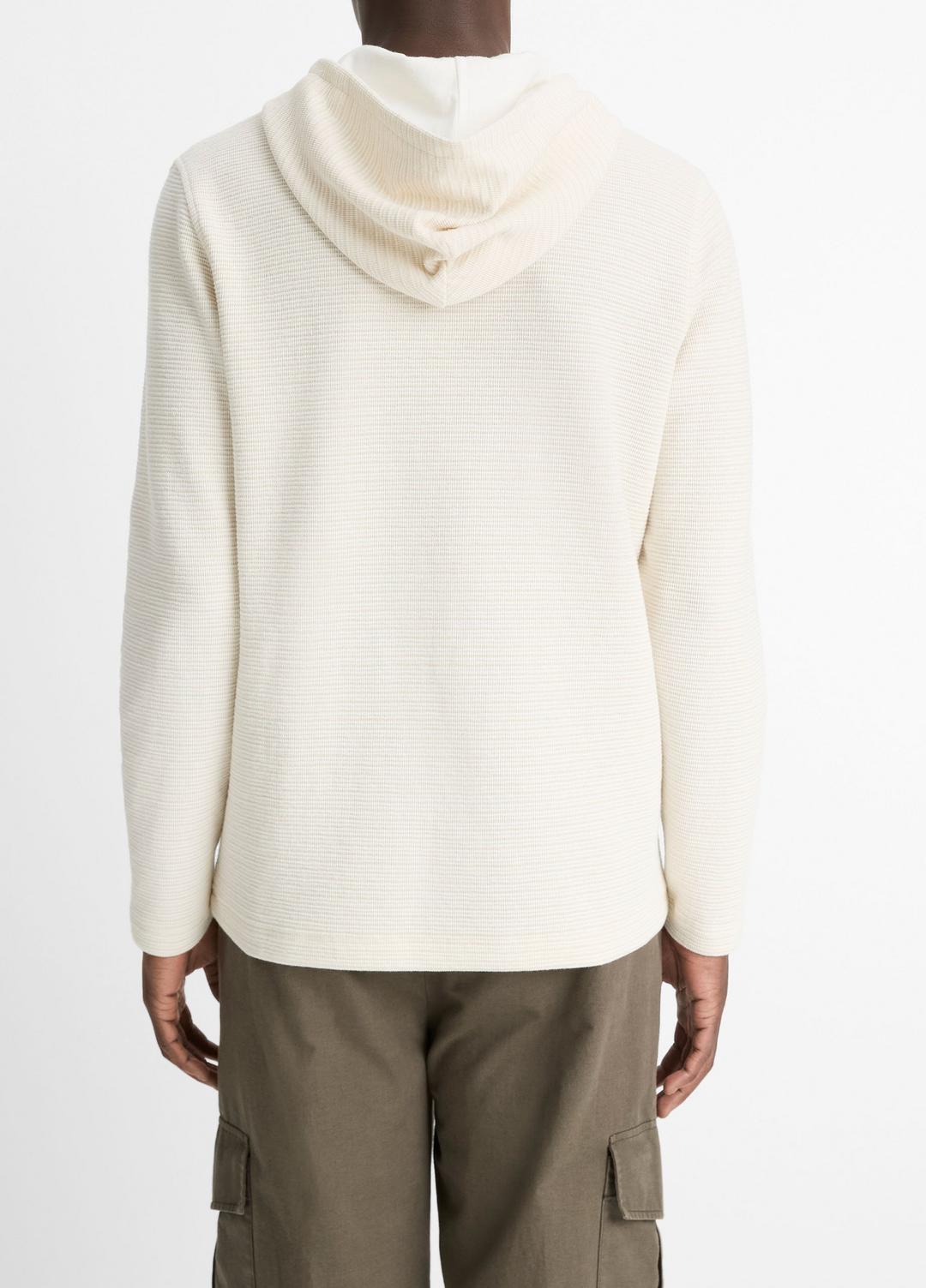 VINCE New - Variegated Stripe Double-Face Cotton-Blend Hoodie in Sweatshirts & Hoodies
