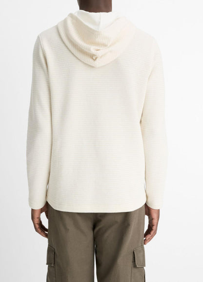 VINCE New - Variegated Stripe Double-Face Cotton-Blend Hoodie in Sweatshirts & Hoodies