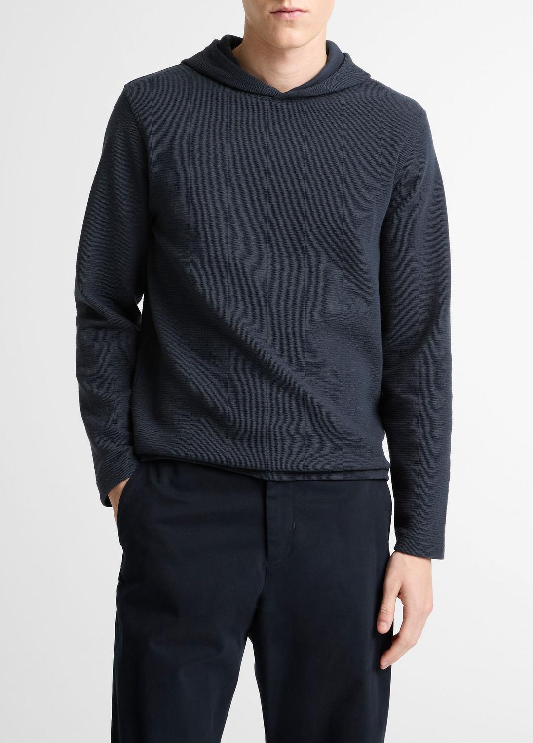 VINCE Value - Variegated Stripe Double-Face Cotton-Blend Hoodie in Sweatshirts & Hoodies