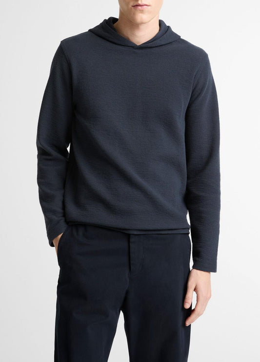 VINCE Value - Variegated Stripe Double-Face Cotton-Blend Hoodie in Sweatshirts & Hoodies