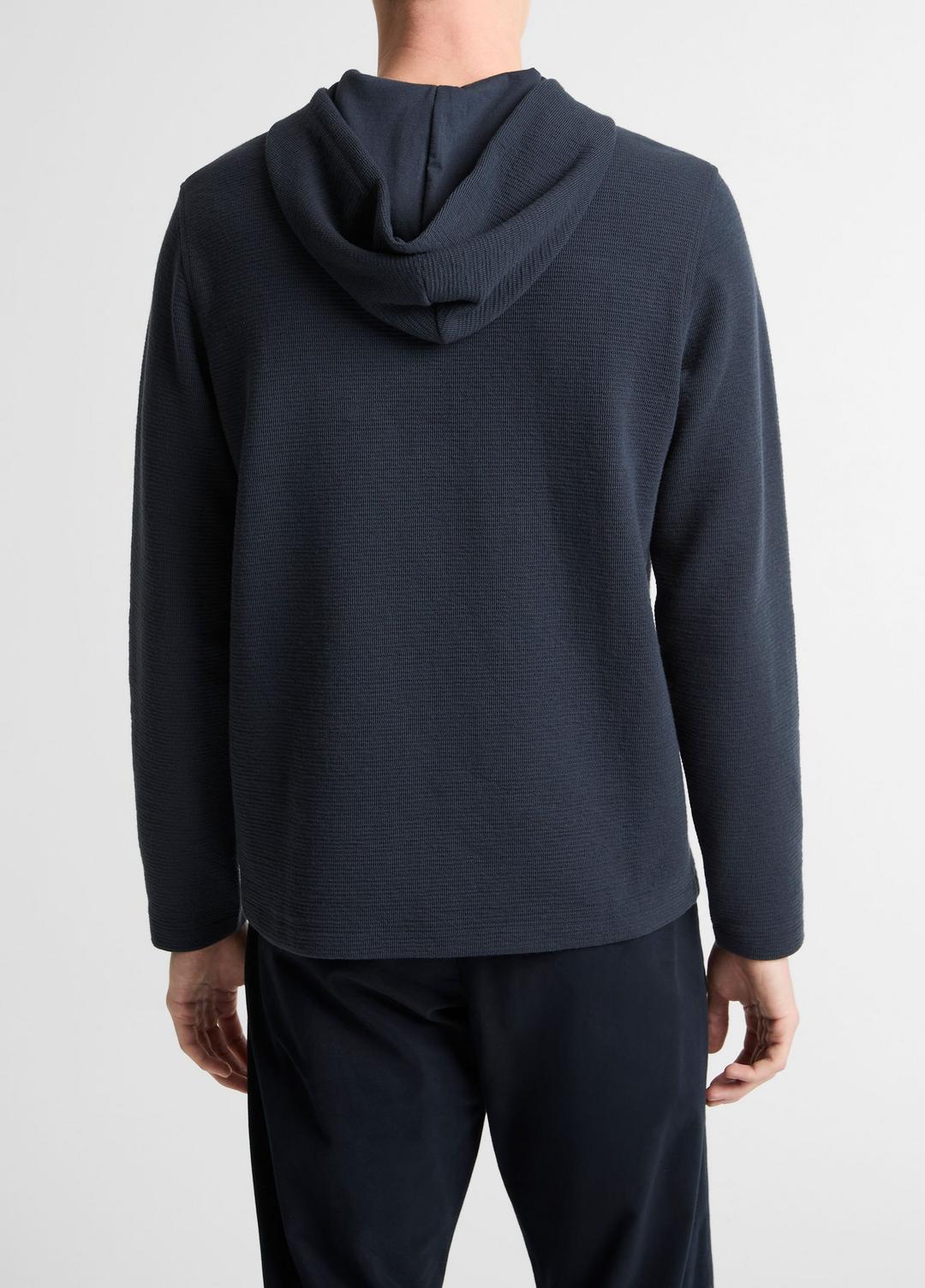 VINCE Value - Variegated Stripe Double-Face Cotton-Blend Hoodie in Sweatshirts & Hoodies