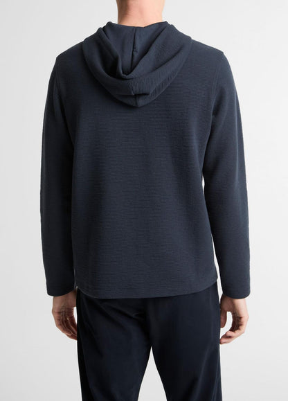 VINCE Value - Variegated Stripe Double-Face Cotton-Blend Hoodie in Sweatshirts & Hoodies