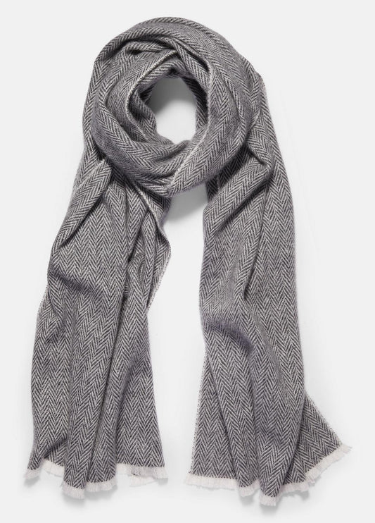VINCE Discount - Herringbone Cashmere Scarf in Scarves & Hats