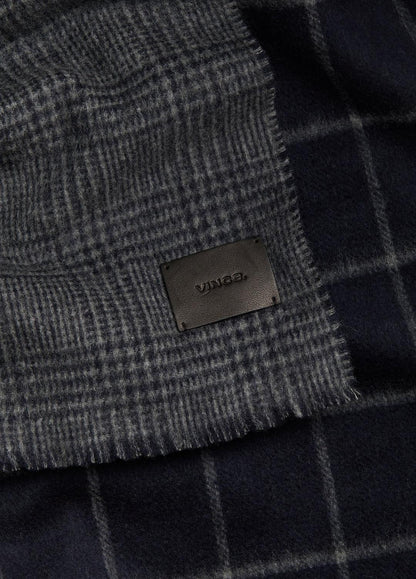 VINCE Trusted - Double-Face Plaid Wool-Cashmere Scarf in Scarves & Hats
