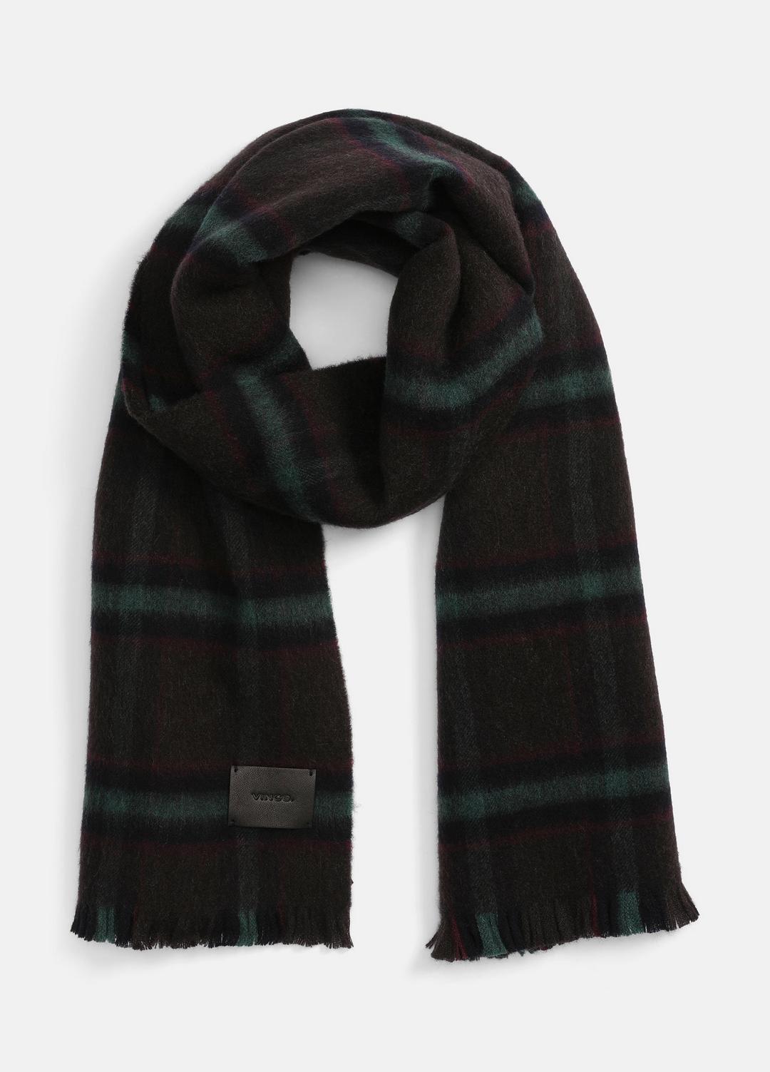 VINCE Deals - Brushed Holme Plaid Wool Scarf in Scarves & Hats