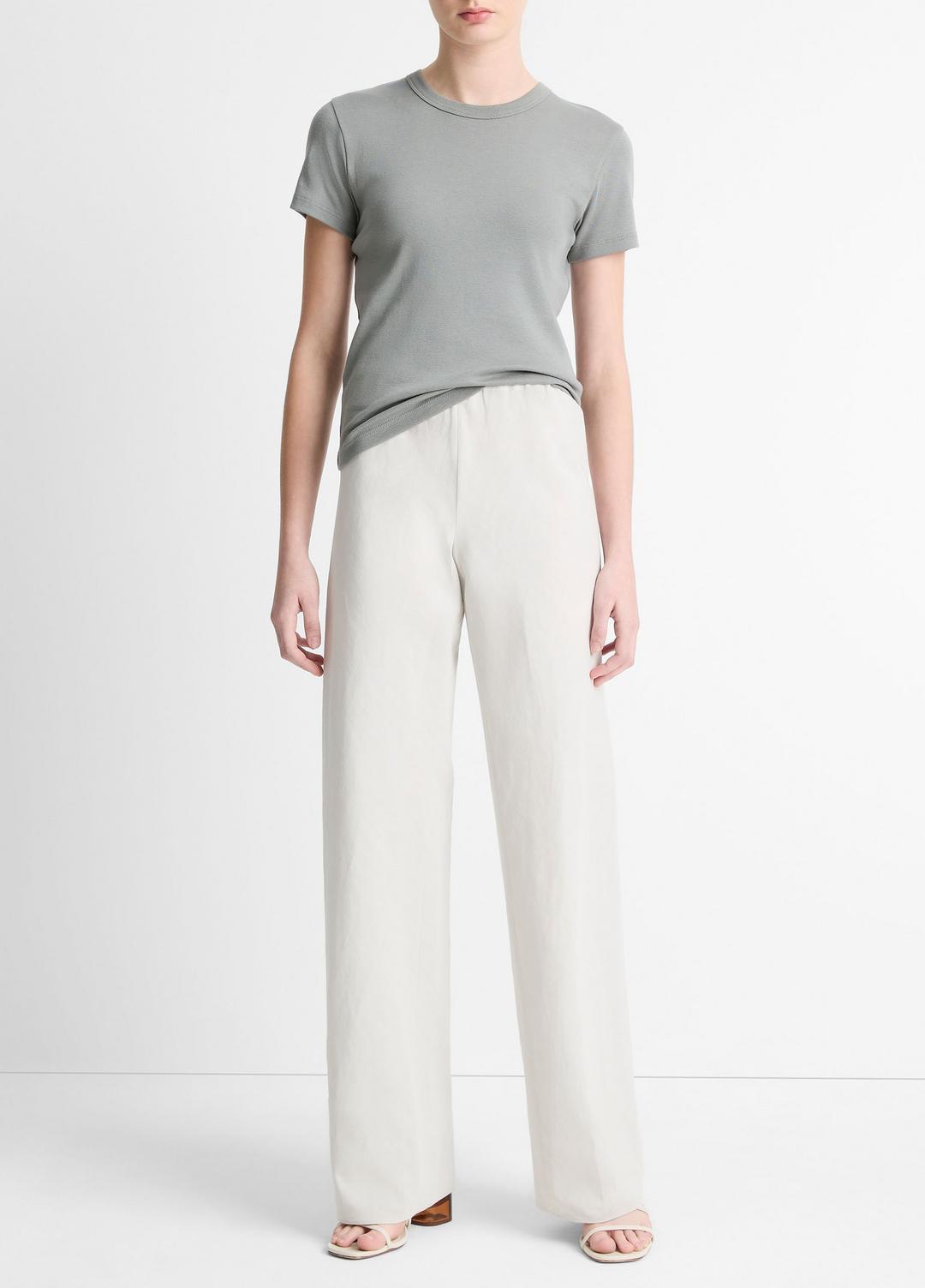VINCE Featured - Cotton-Blend High-Waist Bias Pant in Pants & Shorts