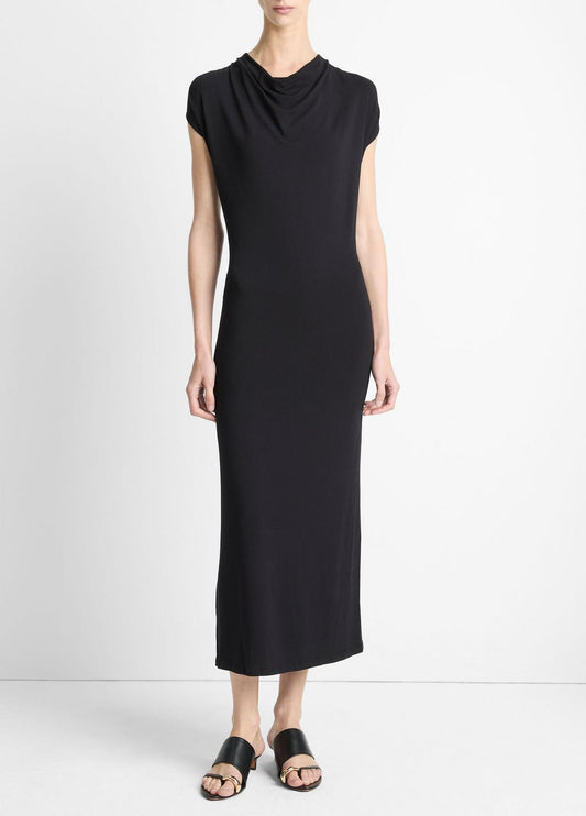 VINCE Value - Jersey Draped Cowl-Neck Dress in Dresses & Skirts