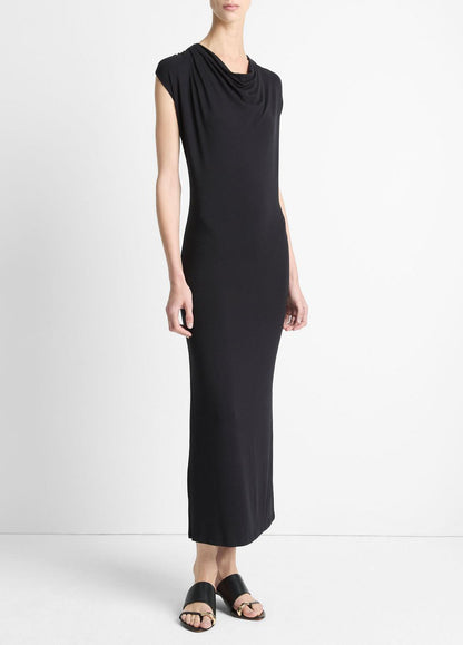 VINCE Value - Jersey Draped Cowl-Neck Dress in Dresses & Skirts