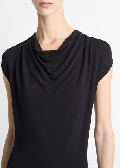 VINCE Value - Jersey Draped Cowl-Neck Dress in Dresses & Skirts
