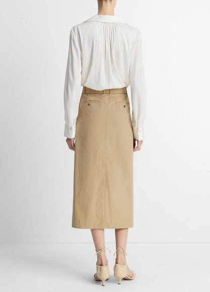 VINCE Signature - Cotton Trench Pencil Skirt in Dresses & Skirts