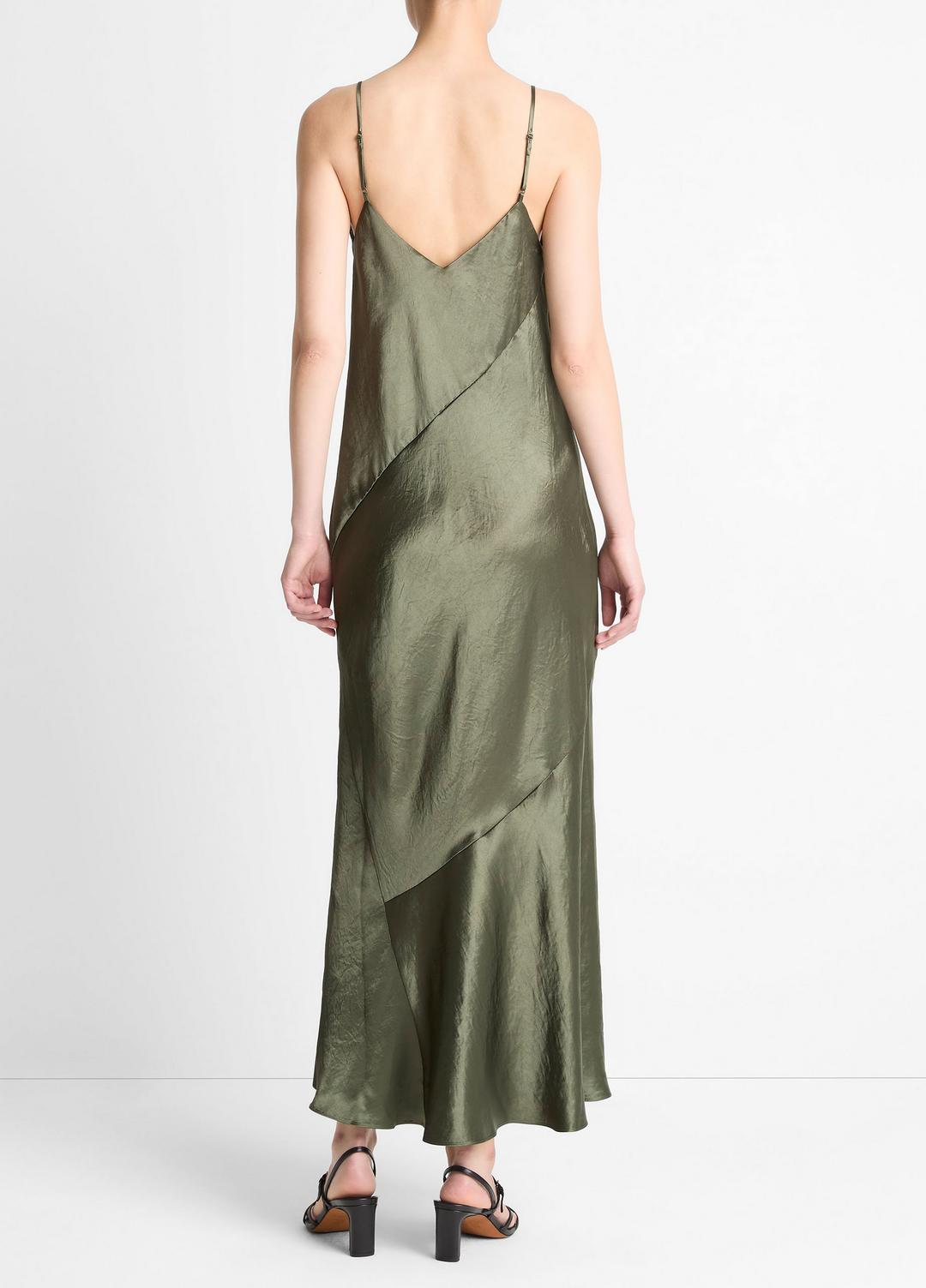 VINCE Best Seller - Paneled Satin Bias Slip Dress in Dresses & Skirts