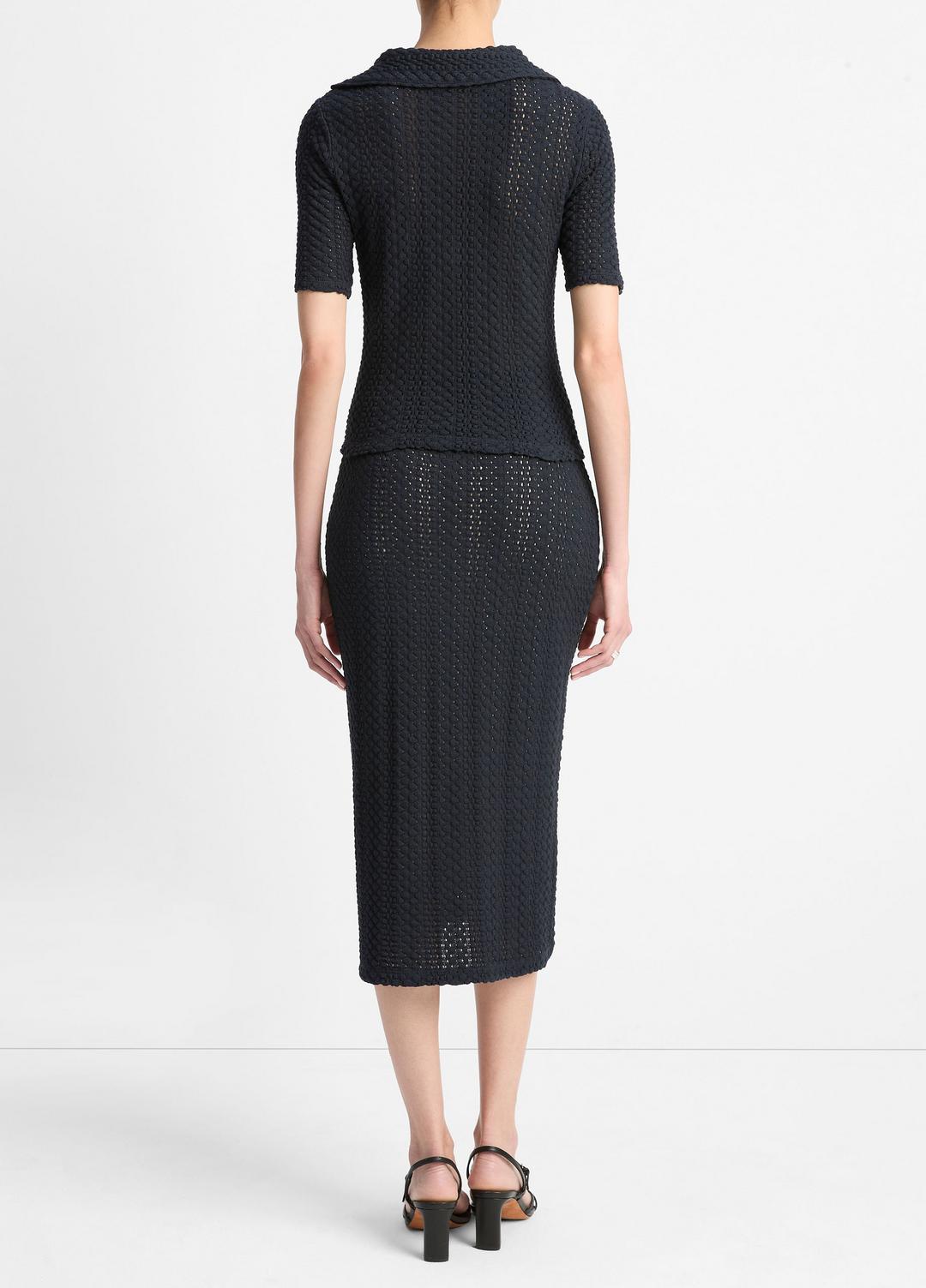 VINCE New - Textural Cotton Midi Skirt in Dresses & Skirts