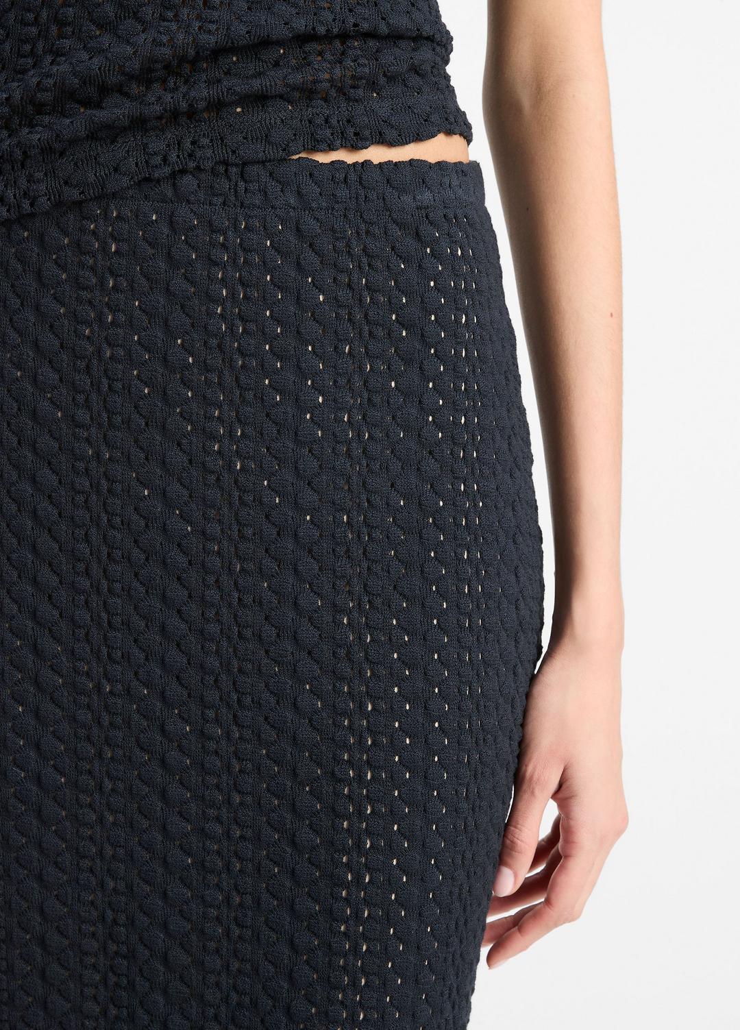 VINCE New - Textural Cotton Midi Skirt in Dresses & Skirts