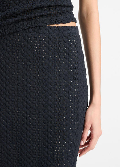 VINCE New - Textural Cotton Midi Skirt in Dresses & Skirts