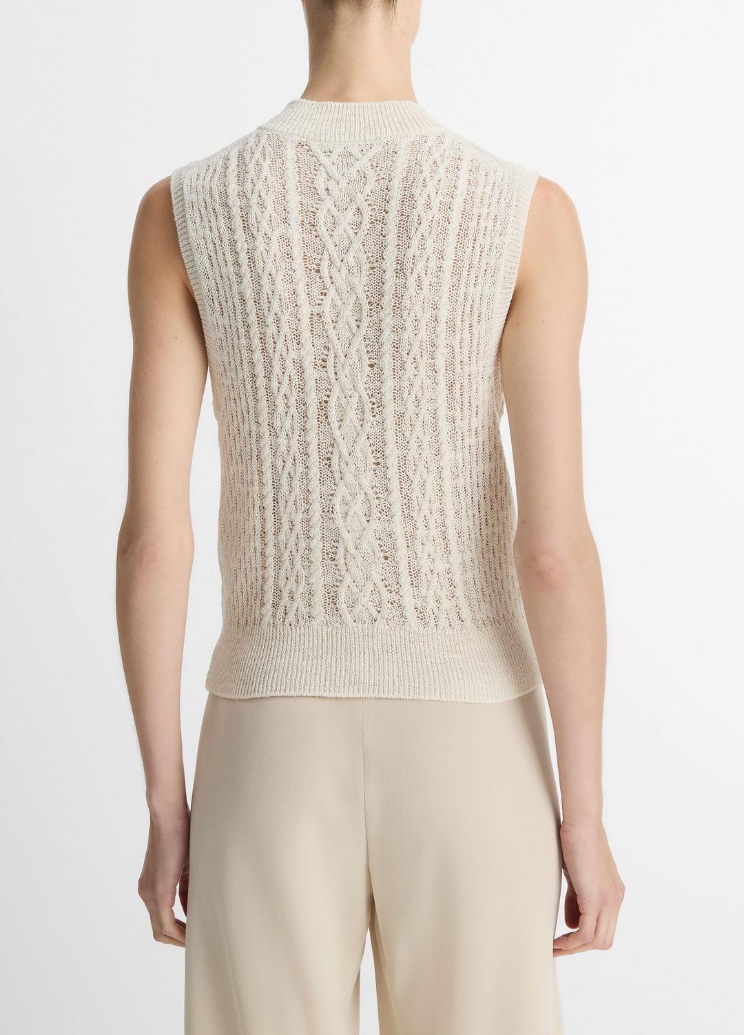 VINCE Value - Cable Cotton-Blend Double-Layer Shell in Sweaters