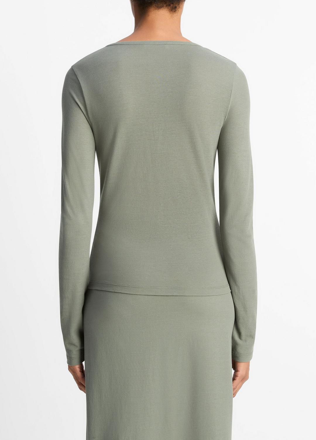 VINCE Value - Cotton Crepe Jersey Cardigan in Shirts & Tees